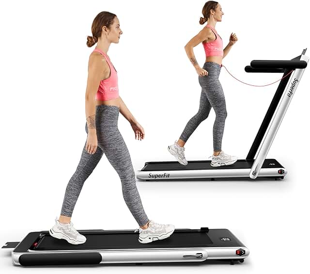Goplus 2 in 1 Folding Treadmill, 2.25HP Superfit Under Desk Electric Tre...