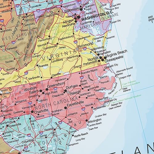 Maps International CM00021A_LP_LAMIN Large Political Usa Wall Map thumb #4