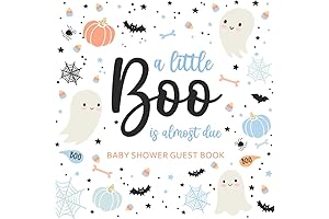 A Little Boo Is Almost Due Guest Book: Halloween Baby Shower Decorations for Boys