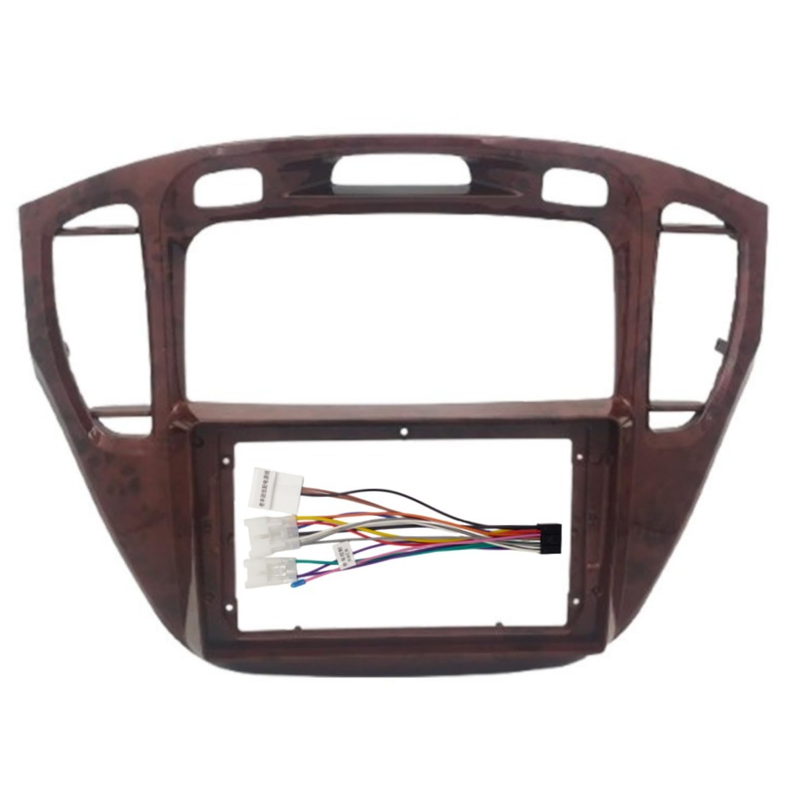 Car Navigation Frame for Toyota Highlander 2000-2006 Dashboard Navigation Frame Radio Bezel Panel Accessories Mahogany Surface Frame Power