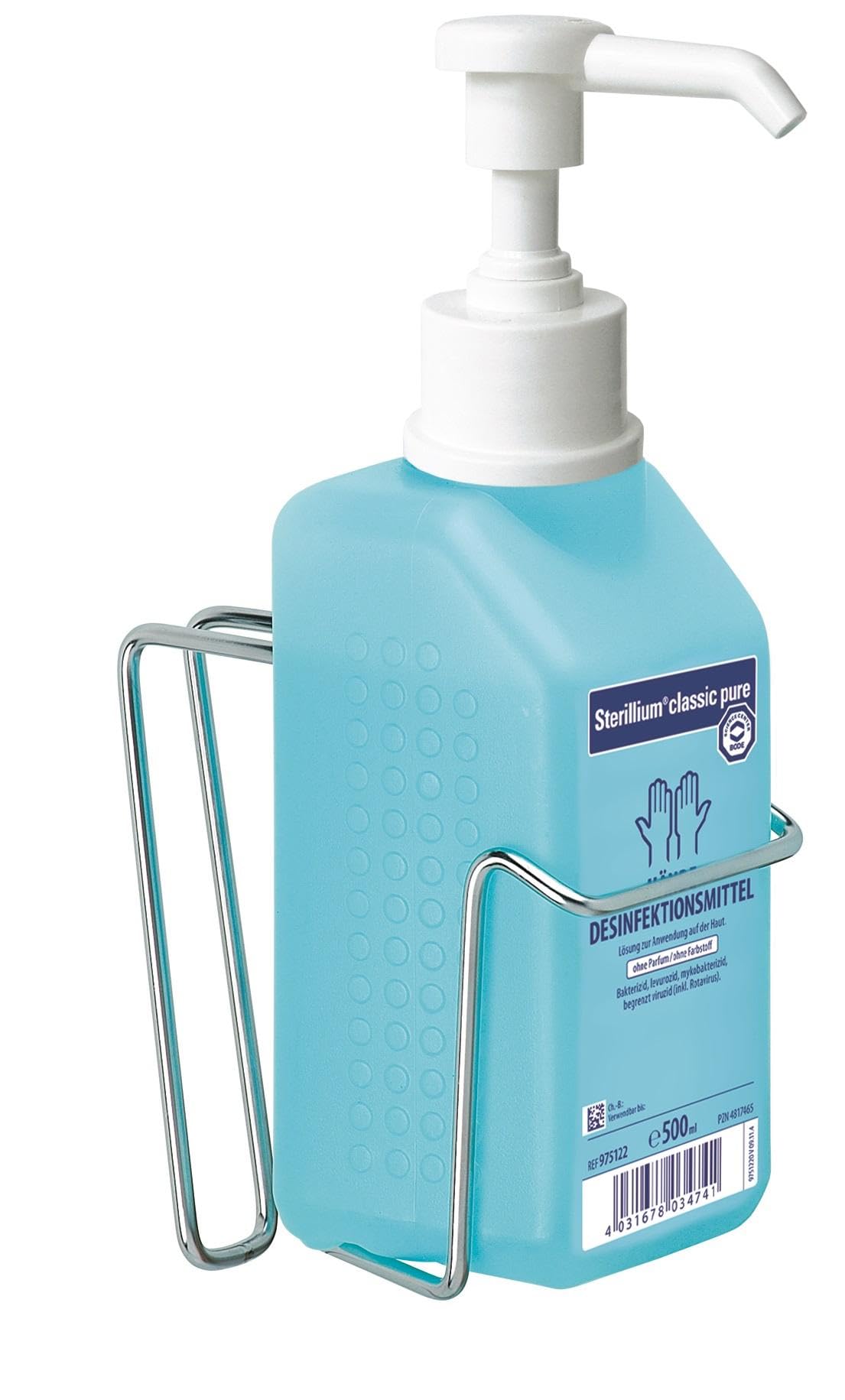 HARTMANN 9751000 BODE Eurodispenser - Soporte con soporte recto de acero inoxidable para camas (para botellas de 500 ml)