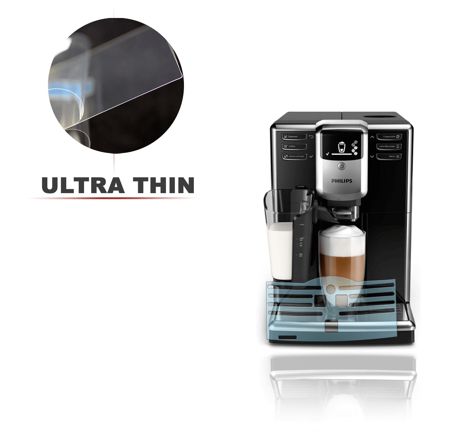 Blacha ociekowa ochrona przed zadrapaniami folia nadaje się do Philips_EP3550-10 Philips Series 5000 LatteGo EP5346/10 -EP5345/10 - EP 5340/10 - EP5335/10 - EP5334/10 - EP5333/10 - EP5333 0/10 -