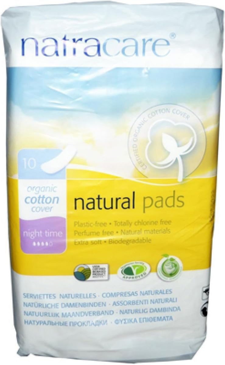 (4 PACK) Natracare Maxi Pads Night Time 10 box 4 PACK BUNDLE