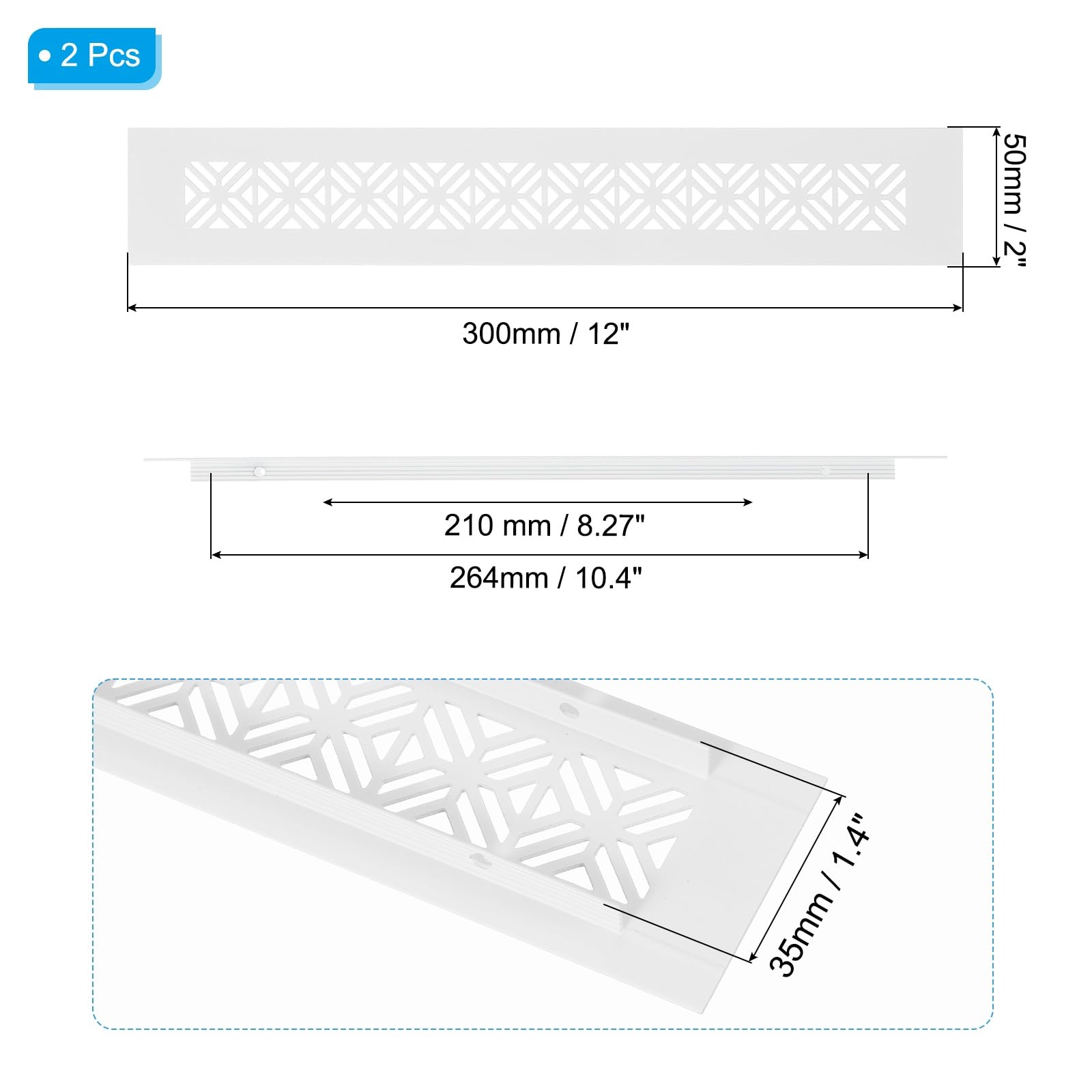 PATIKIL 12 x 2 Inch Door Air Vent Cover - Image 2