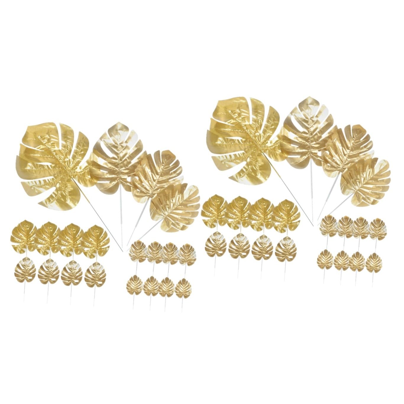 PRETYZOOM 2 Set Decorazione Foglia Monstera Dorata Luci Fatate A Batteria Piante Fiori Di Ulivo Artificiali Crisantemo Artificiale Estetico Finto Pianta Artificiale Viti Di 20 pezzi*2