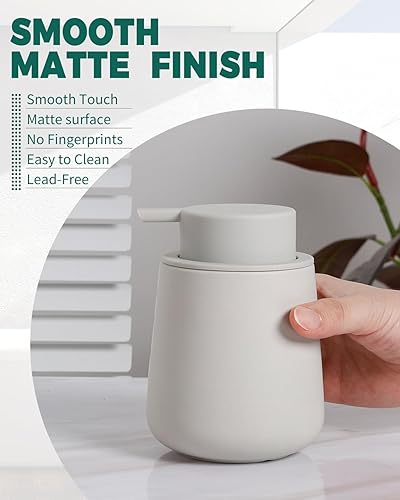 Miniatura 109 de Bosilunlife Dispensador de jabón para baño, dispensador de jabón de cerámica azul, loción, bomba de mano, botella de jabón para cocina, dispensador