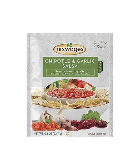 Mrs. Wages Mezcla de condimentos de salsa con chipotle y ajo, 9.6 oz, paquete de 12