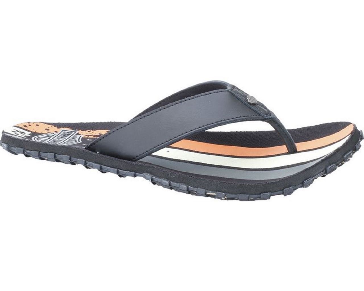Harley Davidson Mens Bobby Black Sandals Flip Flops D93256