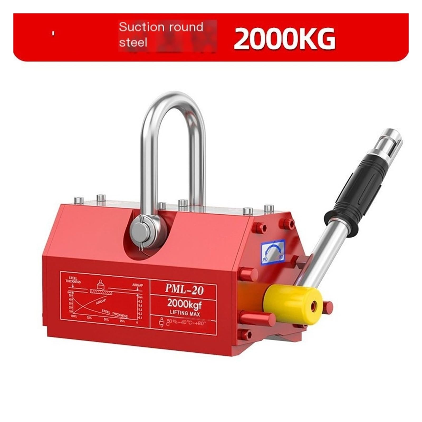 Permanent Magnet Hoist 400 / 600KG Podnośnik magnetyczny do płyty stalowej Okrągły pręt Narzędzie do podnoszenia ssania