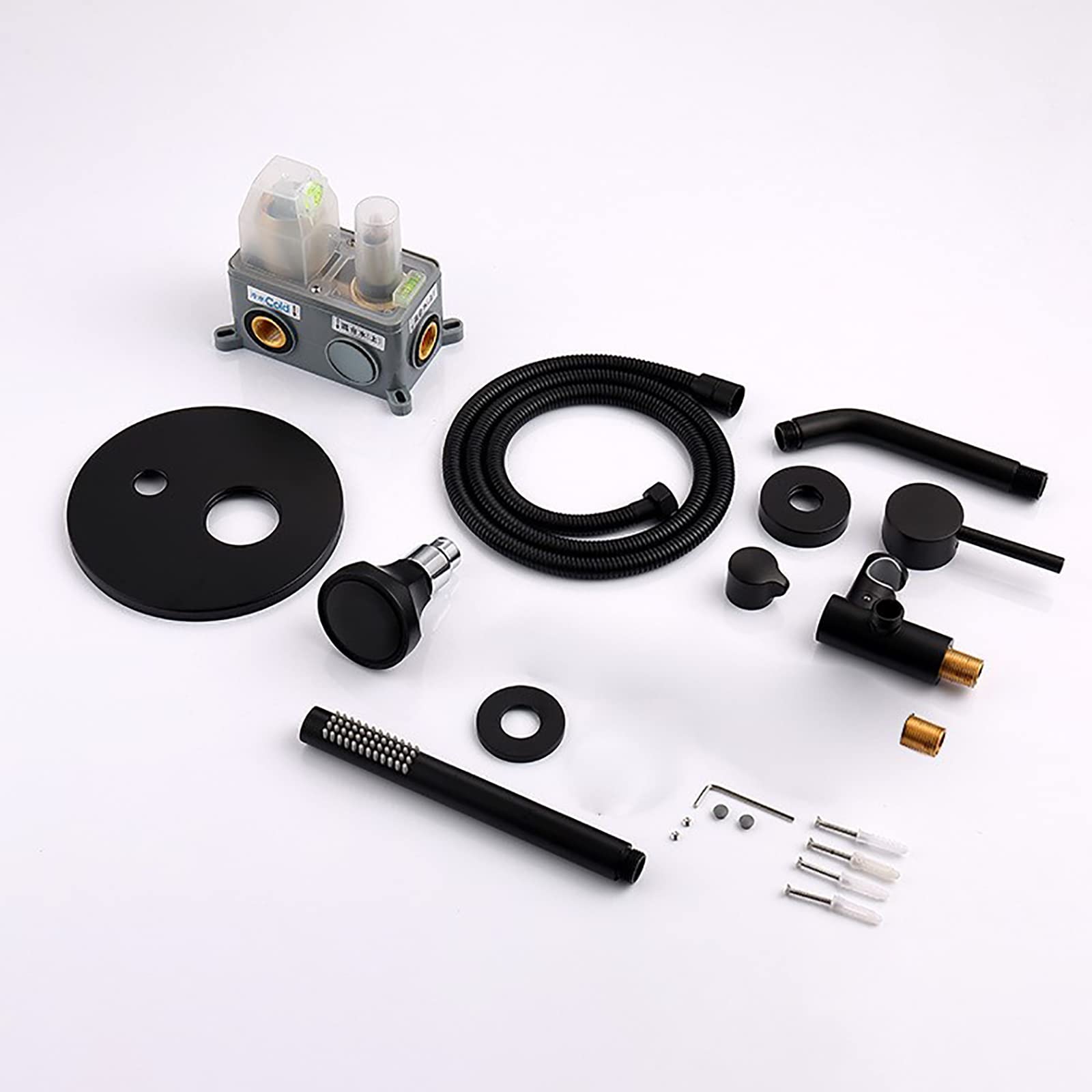 Doccia, Set di rubinetti Doccia Set Combo con Doccia Montato a Parete da 2,6 Pollici Set Combinato con Doccia con Doccia Portatile, Supporto per Doccia, Tubo Doccia (Chrome A)
