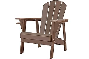 Teak Faux Wood Plastic Adirondack Chair