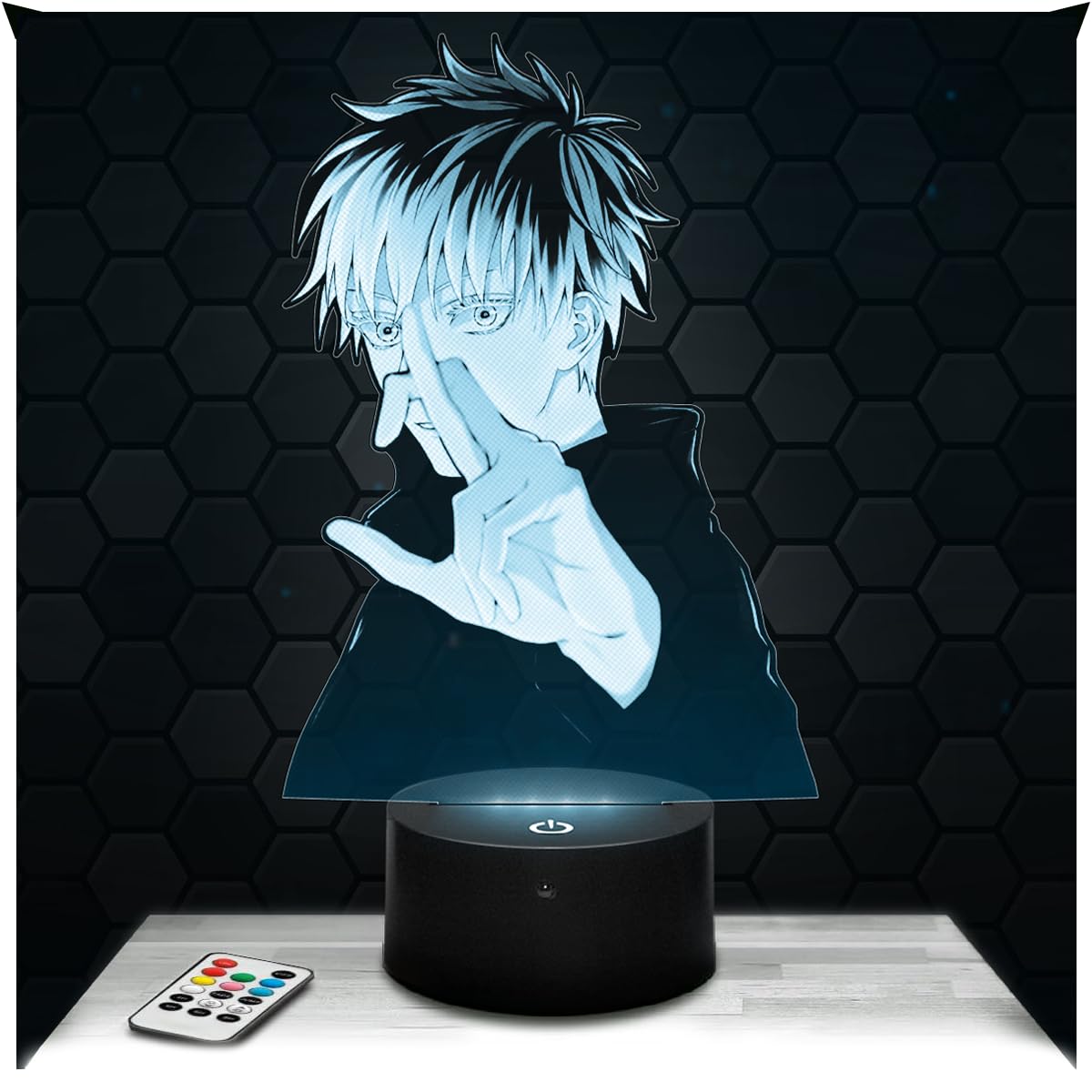 Lampephoto.fr - Satoru Gojo, Geschenkidee für Teenager, Accessoire Satoru Gojo Manga Anime Jugendzimmer, Deko Geschenkidee für teenager Weihnachten, 3D Led Illusion TOP