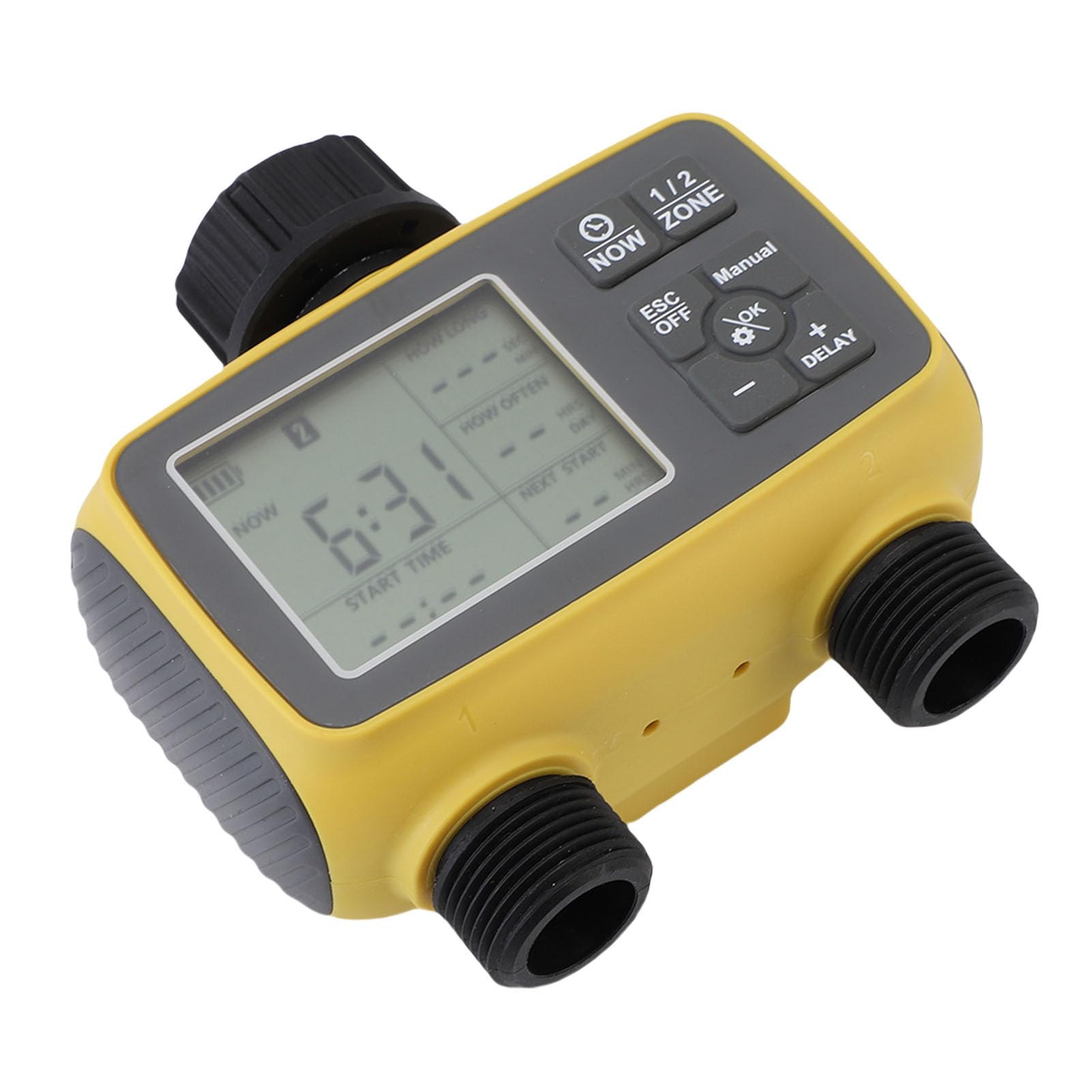 Jeffergarden Temporizzatore per Irrigazione, Timer per Irrigazione a Doppia Uscita con Ritardo Pioggia Programmabile per da Giardino, di del Prato Automatico per