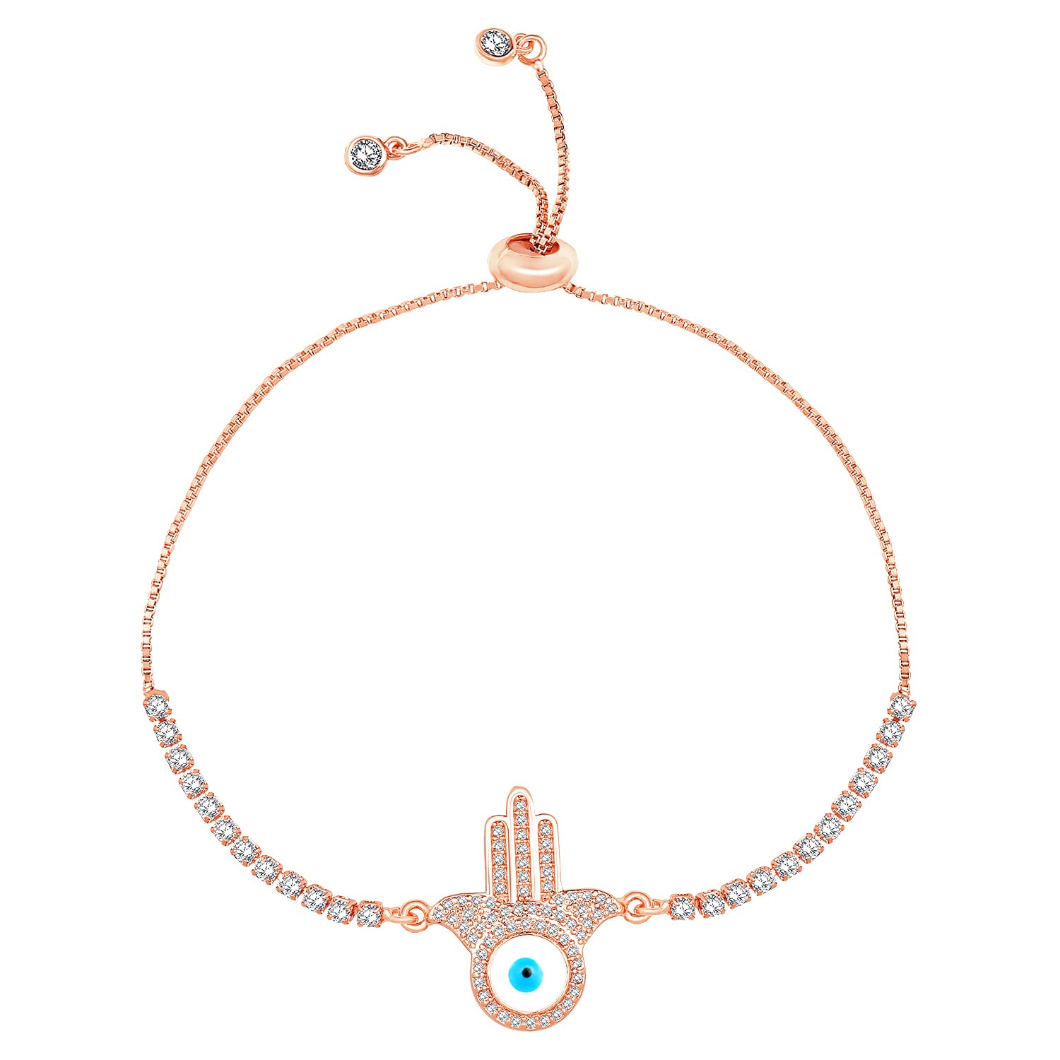 Peora Rose Gold Plated Cubic Zirconia Studded Adjustable Slider Bracelet Fancy Gift for Girls and Women (B0C37HKG28) Amazon Price History, Amazon Price Tracker
