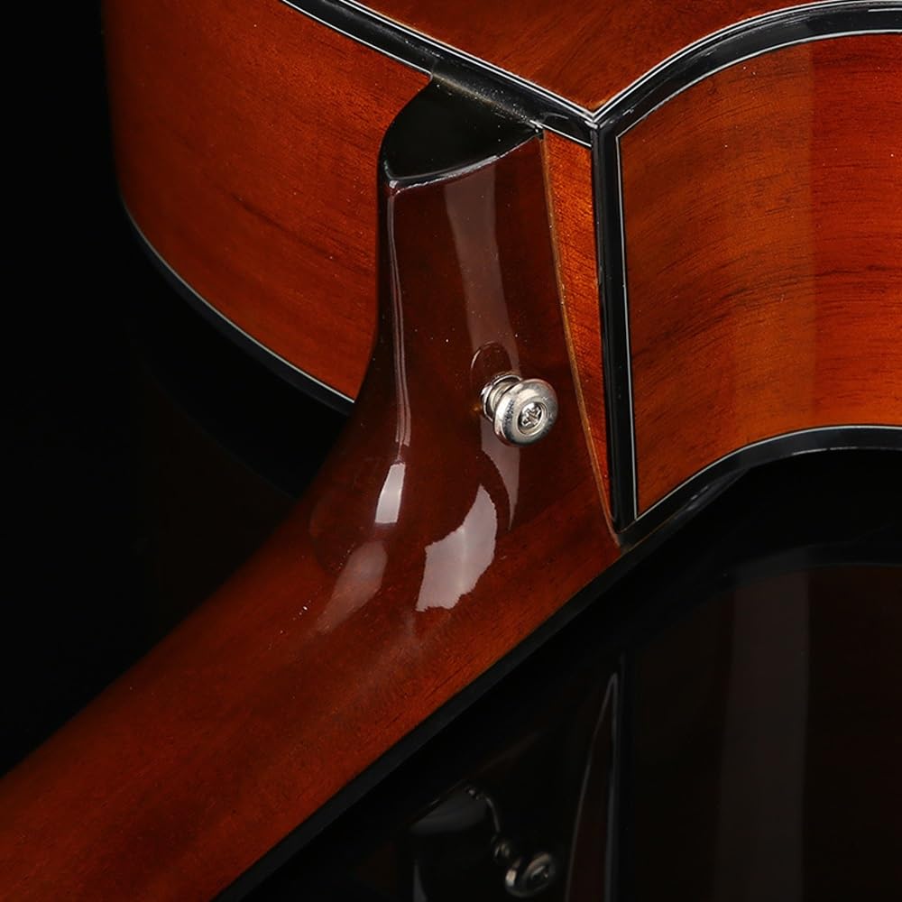 ByErz JF-K8 Chitarra folk in abete rosso impiallacciato singolo da 41 pollici con design unico del modello della tastiera e superficie in legno originale, adatta for esercitarsi e suonare, principiant