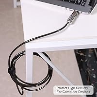 Vista 2 de Cerradura de computadora, portátil, cable de seguridad sin llave, cerradura de combinación antirrobo con cable de bloqueo para computadora