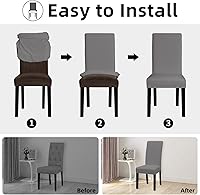 Vista 7 de Easy-Going - Juego de 2 fundas elásticas para sillas de comedor, fundas para sillas de comedor, fundas de silla Parsons para comedor, ceremonia