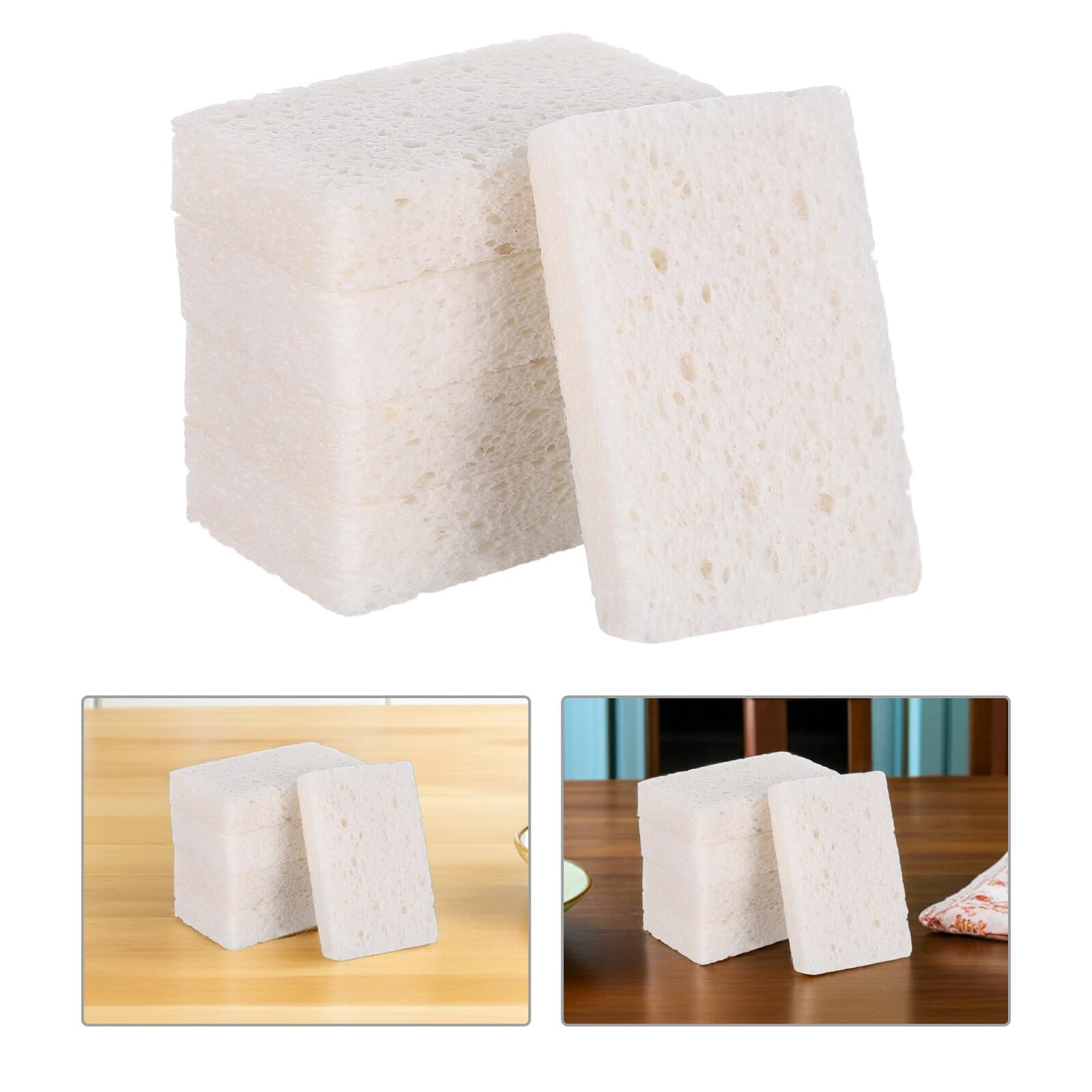 Spugne di Cellulosa Bianco 20 Pezzi per Pulizia Versatile | Alta Assorbenza, Rimozione Olio Facile, Uso Non Abrasivo per Cucina e Bagno