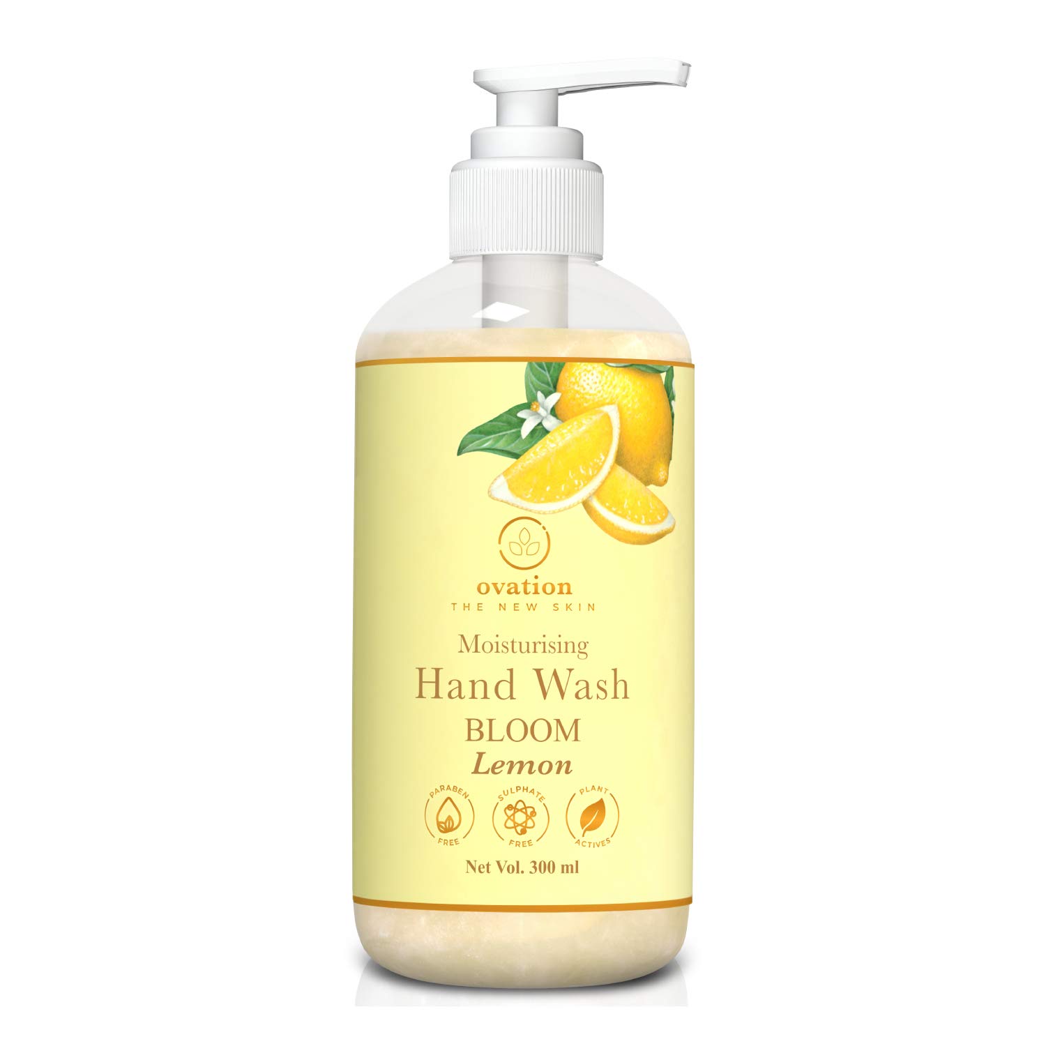 OvationHand Wash Moisturising Bloom Lemon | Free of Parabens, Sulphate, Silicone, Mineral Oil | 300 ml
