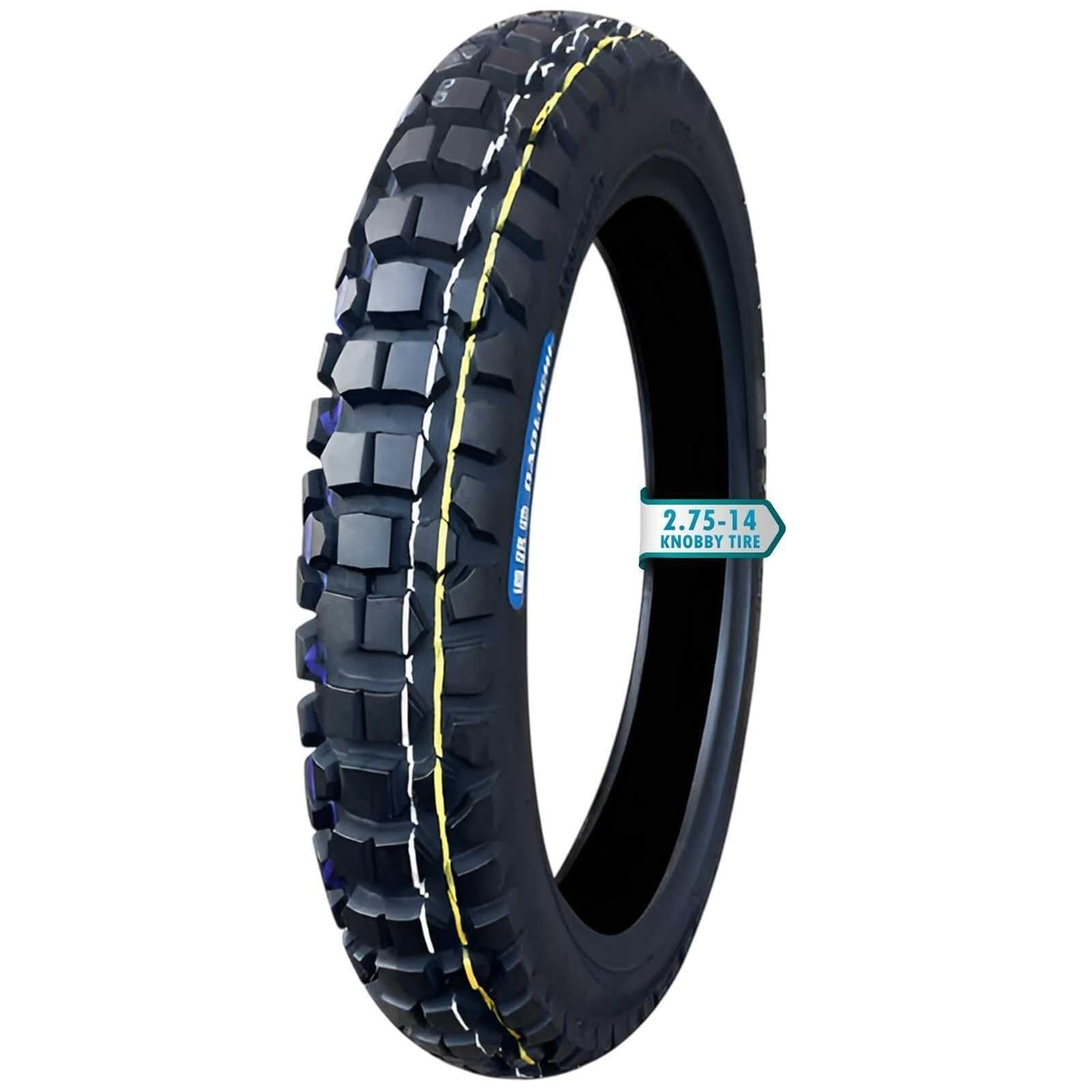 2.75-14 Opona z Bieżnikiem Terenowym 4PR, Opony Zębate do Motocykla Terenowego, Odporna na Przebicia i Zużycie, Nośność do 160 kg, 300 kPa