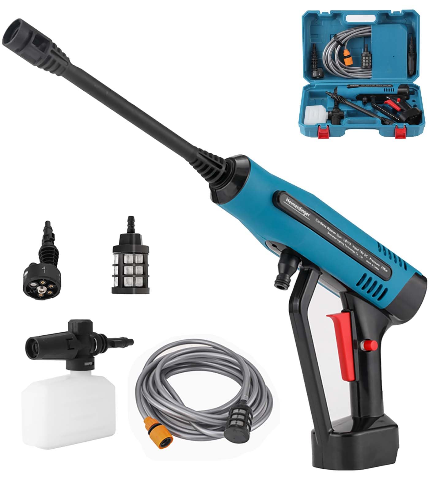 Bezprzewodowa myjka wysokociśnieniowa kompatybilna z akumulatorem Makita 18 V (brak w zestawie), ręczny środek czyszczący 700PSI z dyszą 6 w 1, przenośna myjka elektryczna do samochodu, ogrodu