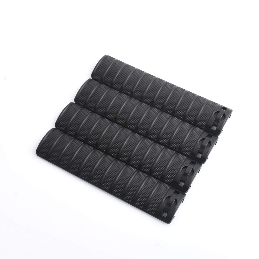 Confezione da 4 Knights Mlok Rail Cover Protector Pannello paramani in Gomma per Sistema paramani Mlok (Nero)