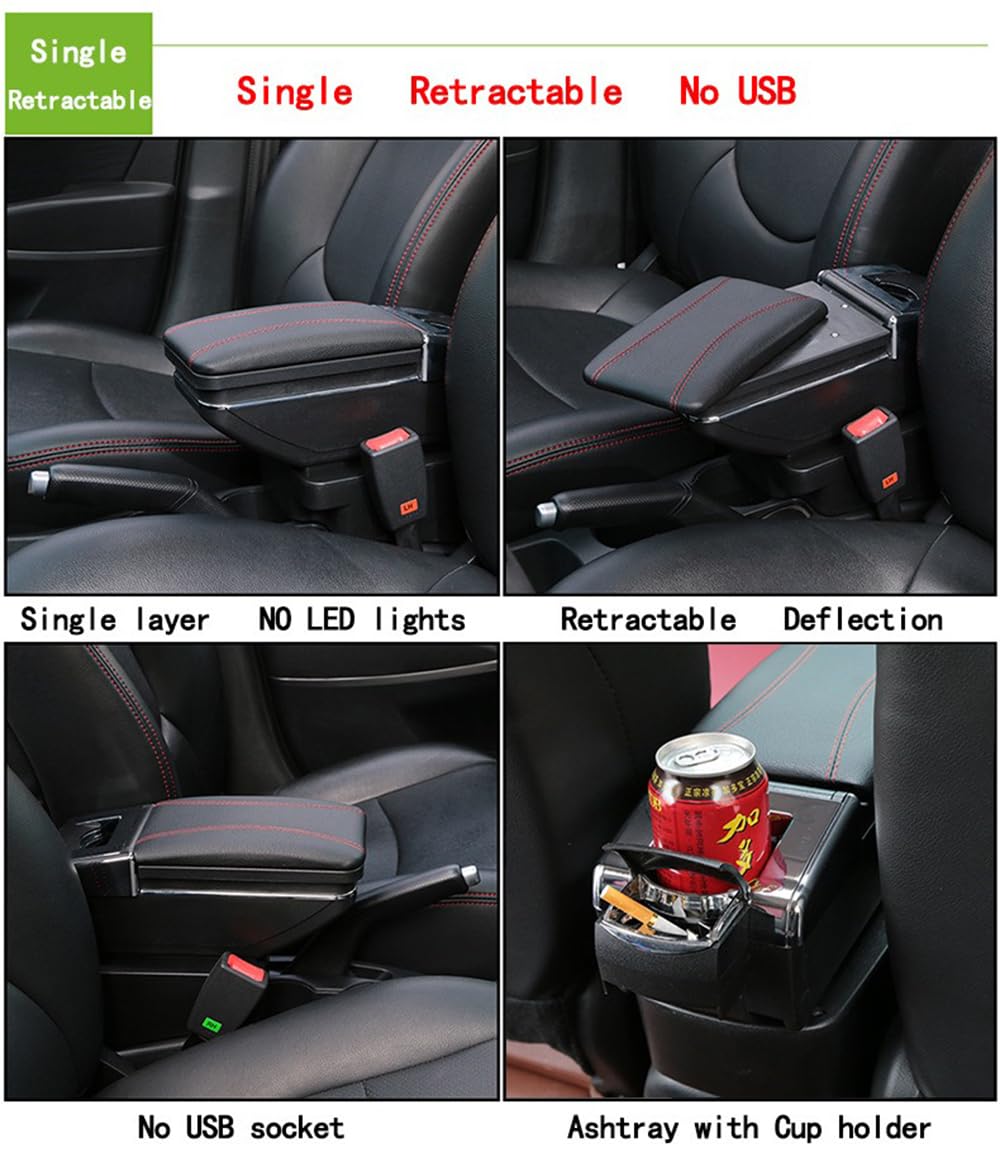 Braccioli in pelle per console centrale dell'auto, con braccioli per VW per Golf Hatchback per Golf 5 6 Mk6 MK5(Non adatto per Golf Plus/sportsvan)
