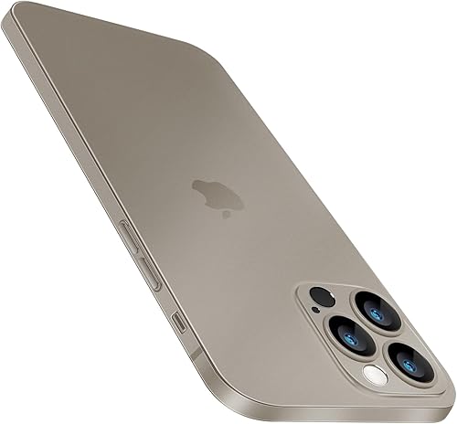 Purluct Funda delgada para iPhone 15 Pro, funda delgada con acabado transparente no amarillenta ultra protectora ajustable botones con protección de