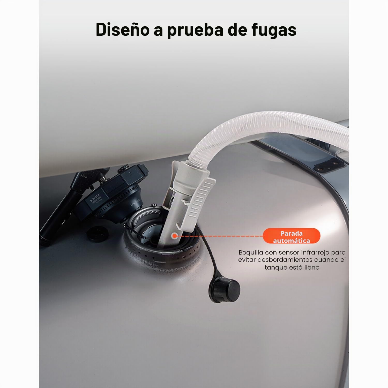 VEVOR Tanque de Combustible de 60,56 L con Bomba de Transferencia de Combustible Eléctrica de 2,5 GPM, Manguera de 1,2 m, Boquilla con Sensor de Parada Automática, para Gasolina y Diésel, Rojo