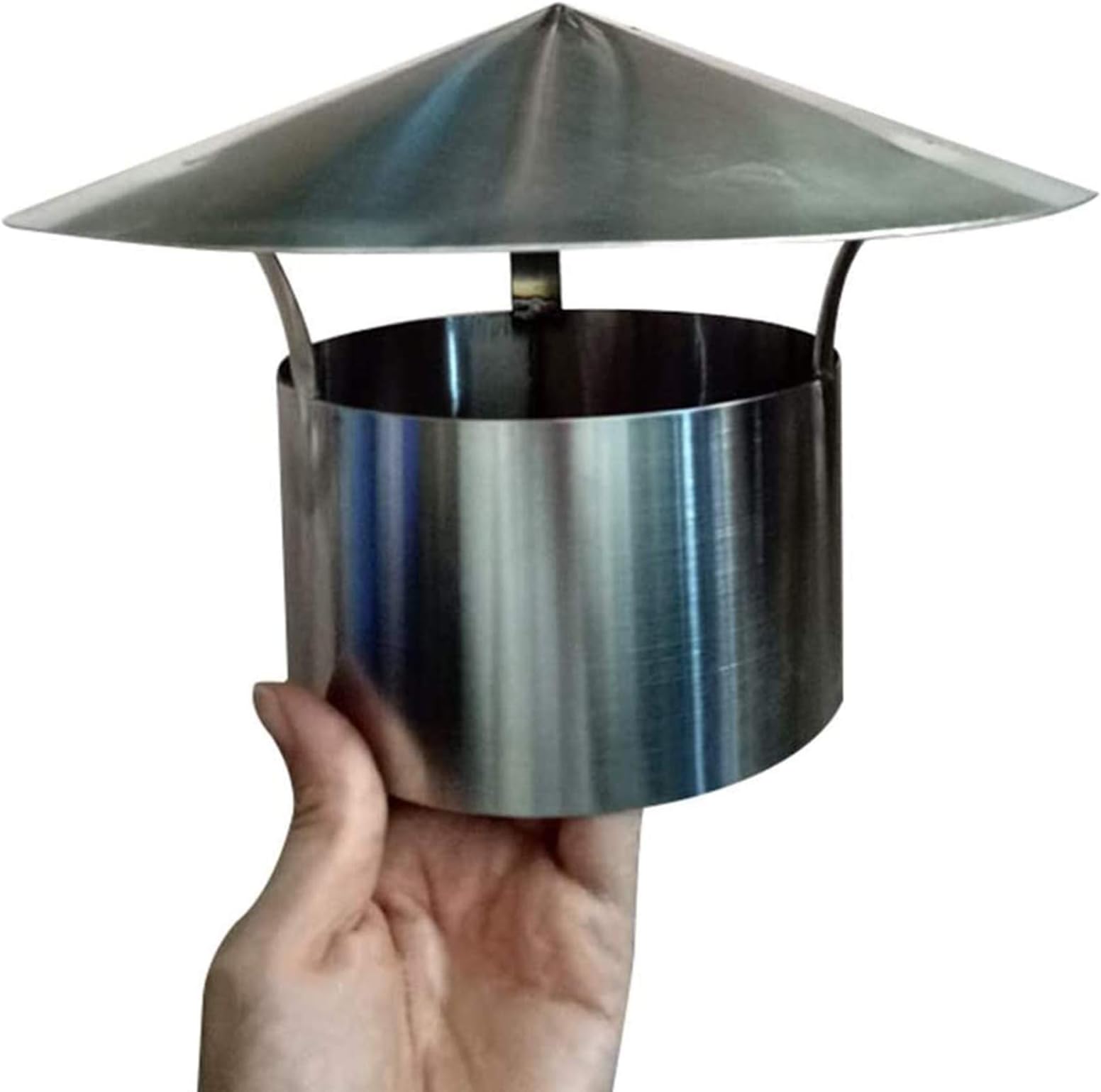 Chimney cap stainless steel waterproof round ventilation hood roof chimney flue hood rain cover protection cap end piece stove exhaust pipe chimney rain hood, 110mm
