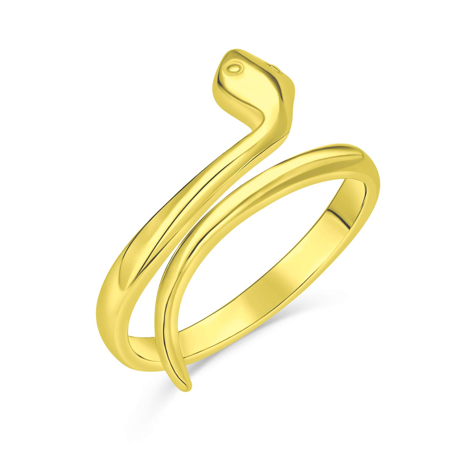 Anello minimalista delicato midi sottile 1MM impilabile a fascia avvolgente a serpente per adolescenti placcato oro 14K in argento sterling .925