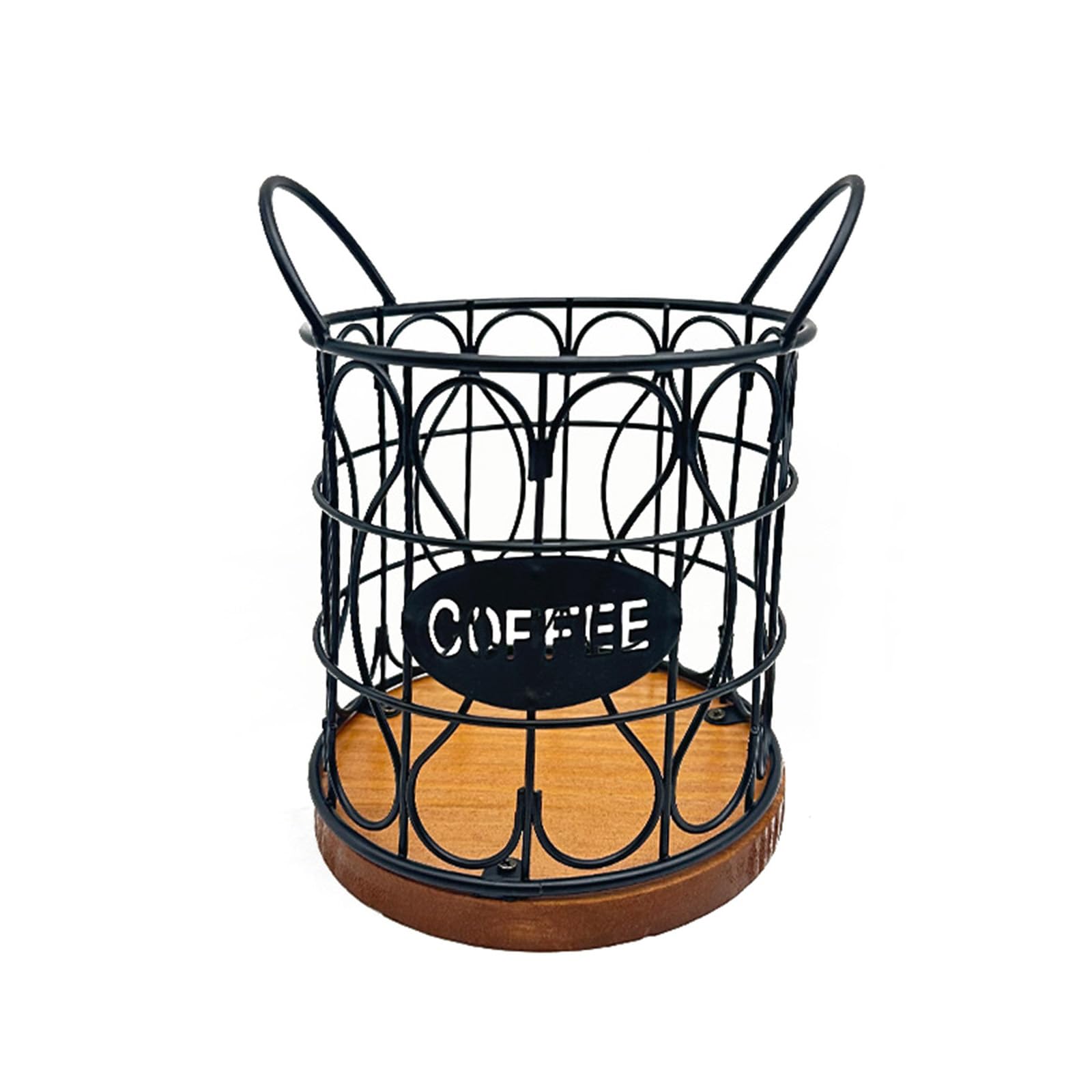 Buxuaaaa Metal Wire Coffee Storage Rack Round/Square Coffee Pods Basket Decorations for Kitchen Countertop Espressos Pods Stand Organizer