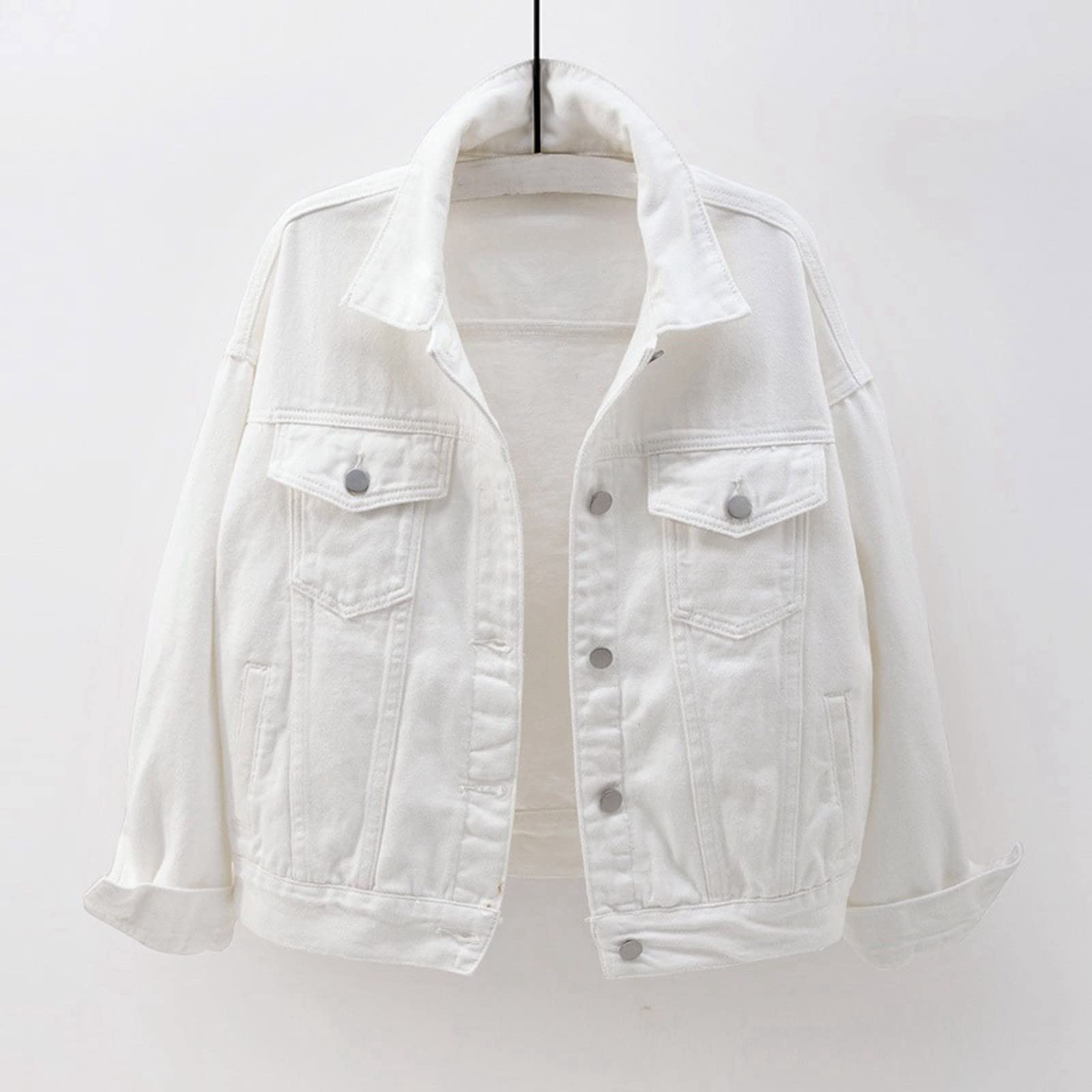 Chaqueta corta para mujer, chaqueta vaquera corta, chaqueta vaquera, chaqueta de manga larga, chaqueta de entretiempo, chaqueta de primavera, chaquetas informales con bolsillo, chaqueta vaquera fina