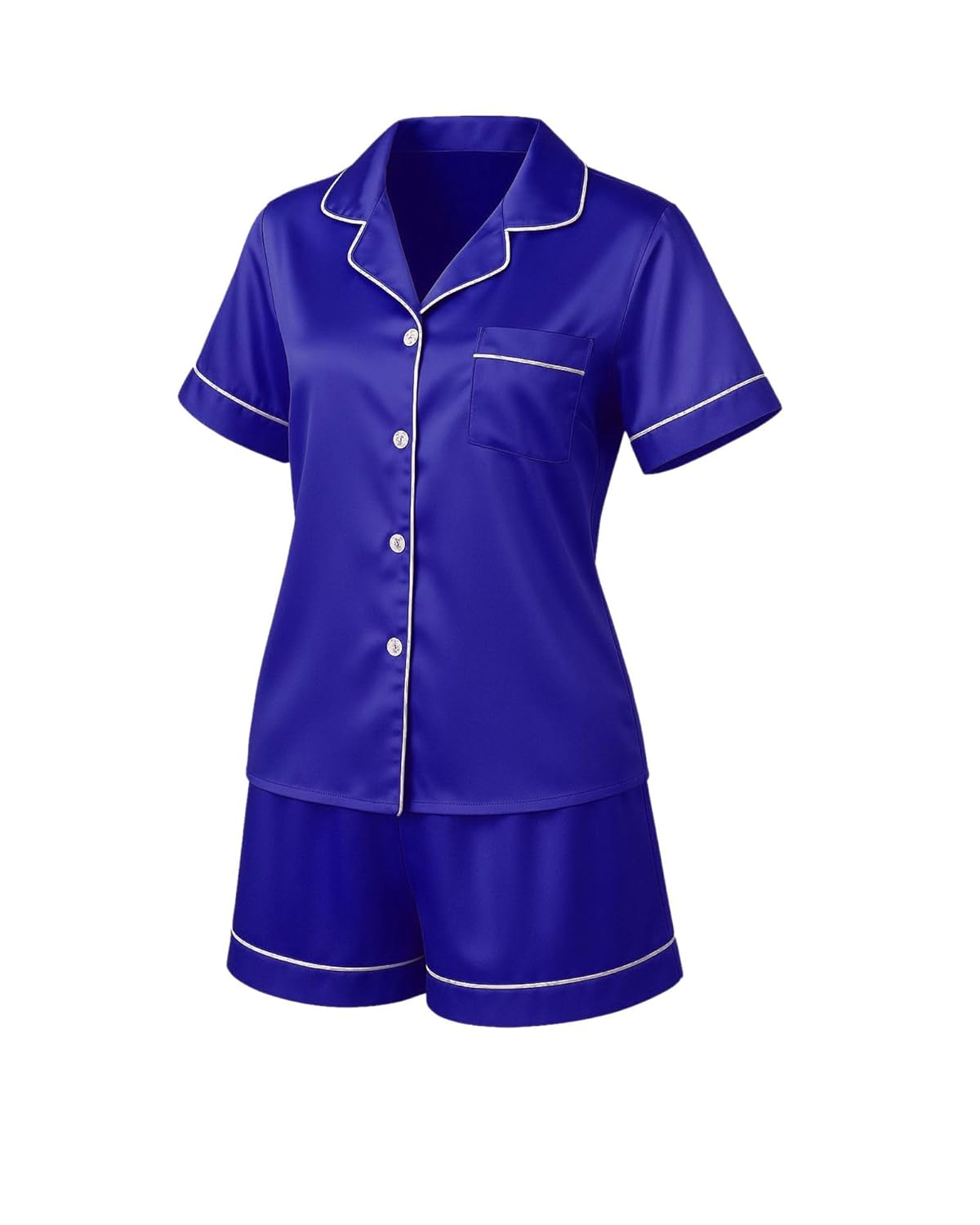 Pijama feminino de duas peças com botões e shorts combinando para o verão macio, Azul escuro, M em promoção! Veja a oferta e mais achadinhos de Moda íntima 4 Hoje é o melhor dia para comprar Pijama feminino de duas peças com botões e shorts combinando para o verão macio, Azul escuro, M com aquele preço maroto! Promoção! Aproveite a oferta! 4