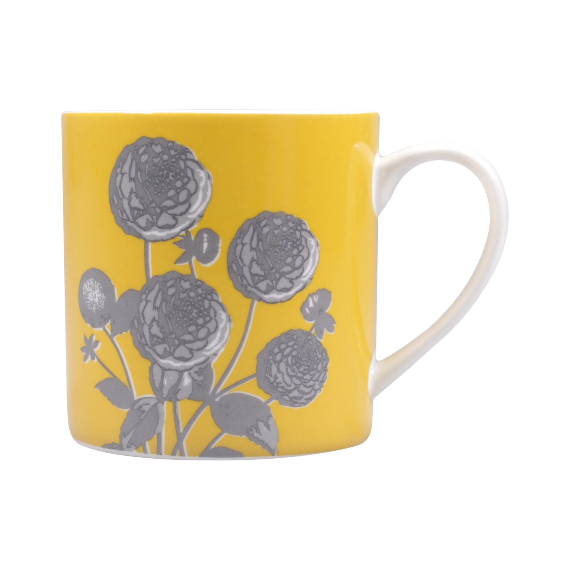 Half Moon Bay Yellow,White,Grey Mug (300Ml) - Rhs (Dahlia Yellow)