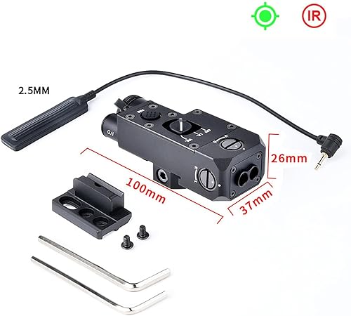 Miniatura 10 de Vistas láser de caja CQL-1 de metal, con láser IR + mira láser rojoverdeazul, con interruptor de presión y soporte de base de linterna serie