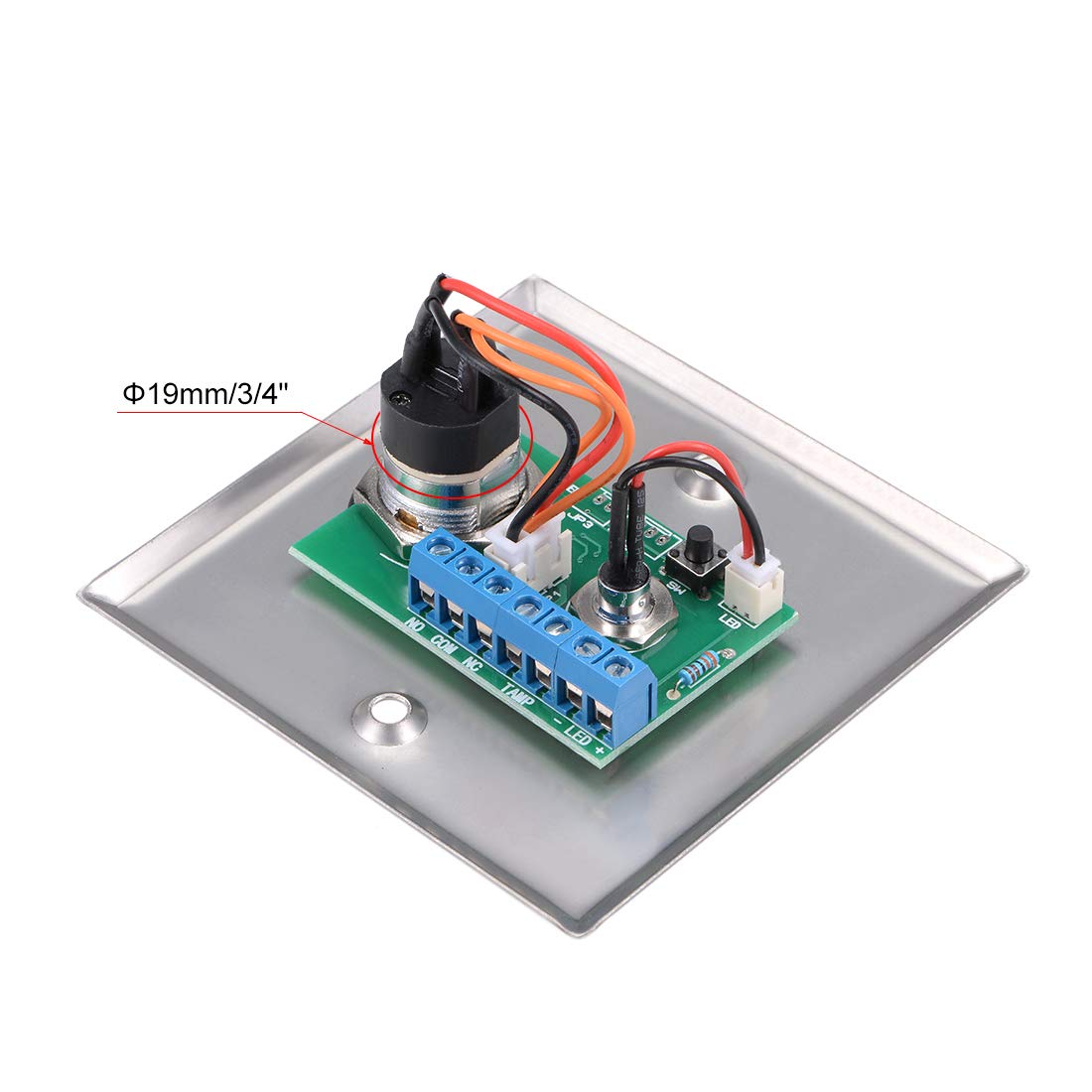 sourcing map Key Interrupteur On/Off Sortie Interrupteur Urgence Porte Libération SPST Contrôle DC 12V Rouge LED Indicateur
