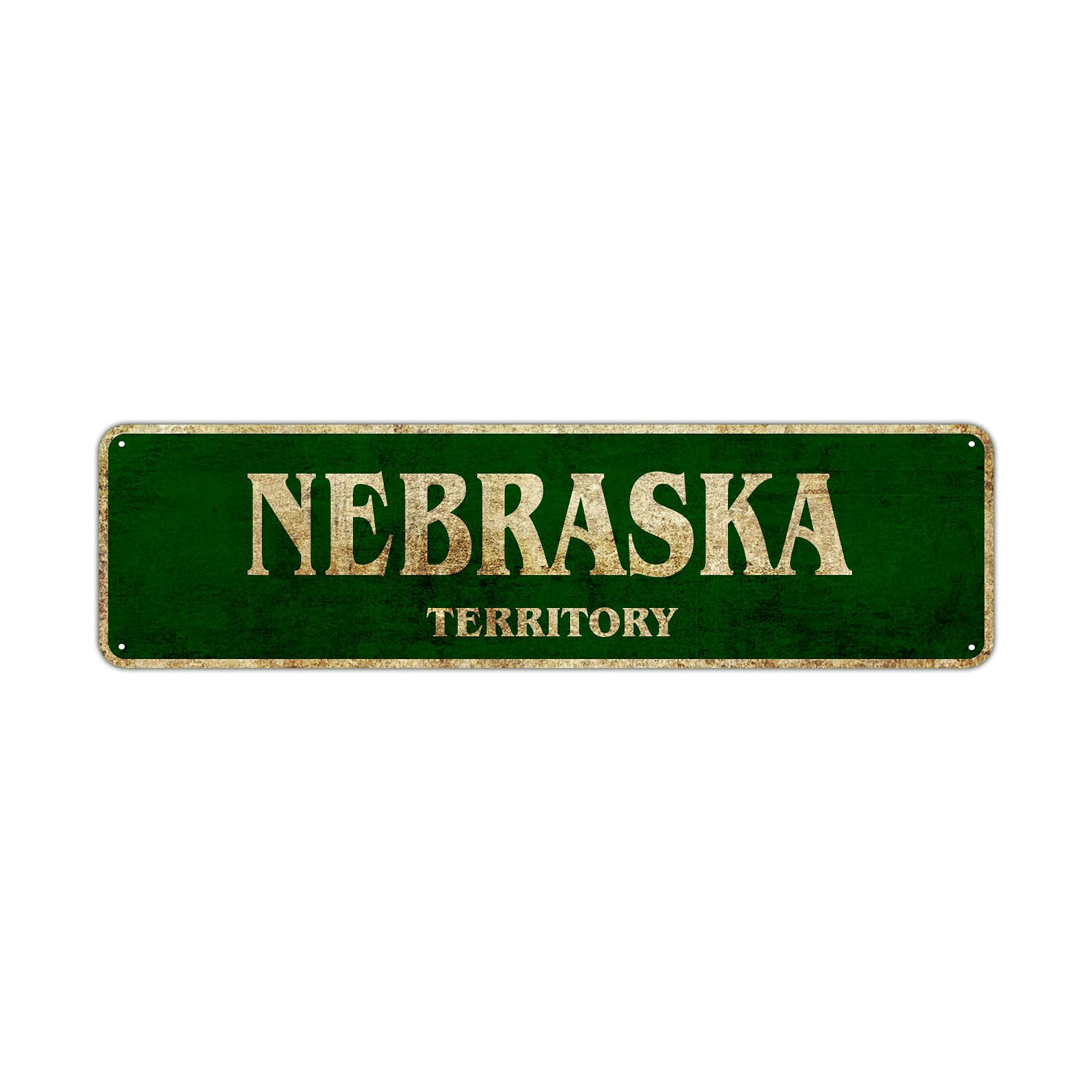 HOUVSSEN Nebraska Territory Decor Wall Shop Man Cave Bar Street Vintage Retro Metal Sign Fun Metal Sign 4x16 Inch Vintage Plaque Handicraft Best Gift Metal Tin Sign, 8x12inch