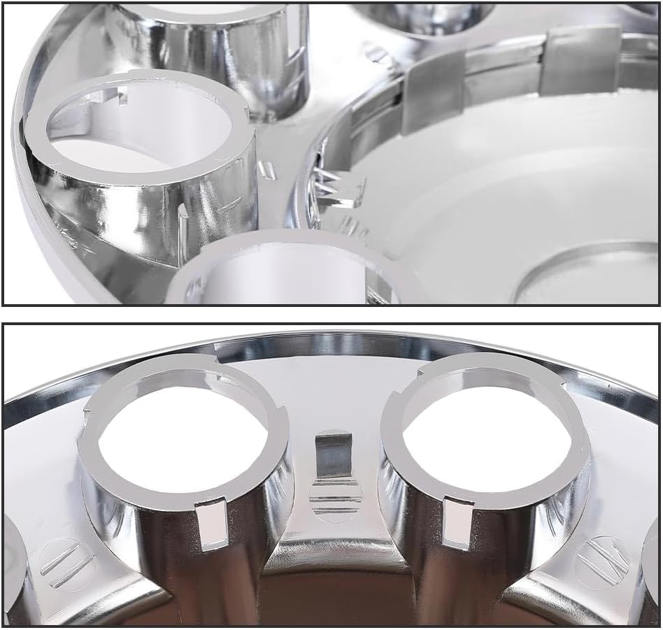 G-PLUS Axle Wheel Covers Removable Hub Caps 2 Front & 4 Rear w/ 33mm Thread-On Lug Nut Covers for Semi Trucks 20" & 22.5" & 24.5" (Chrome ABS Plastic)