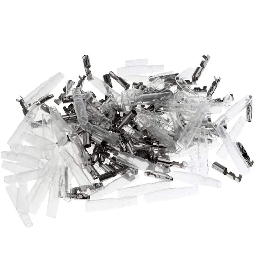 Bullet Crimp Terminal Connectors, Insulated Wire Crimp Terminals Male & Female, Clear Butt Ring Fork Spade Bullet Quick Disconnect Assortment Kit