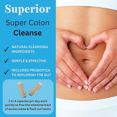Miniatura 6 de Super Colon Cleanse - Limpieza de 15 días, píldoras de limpieza de colon, limpiador y desintoxicación de colon, cáscara de psyllium