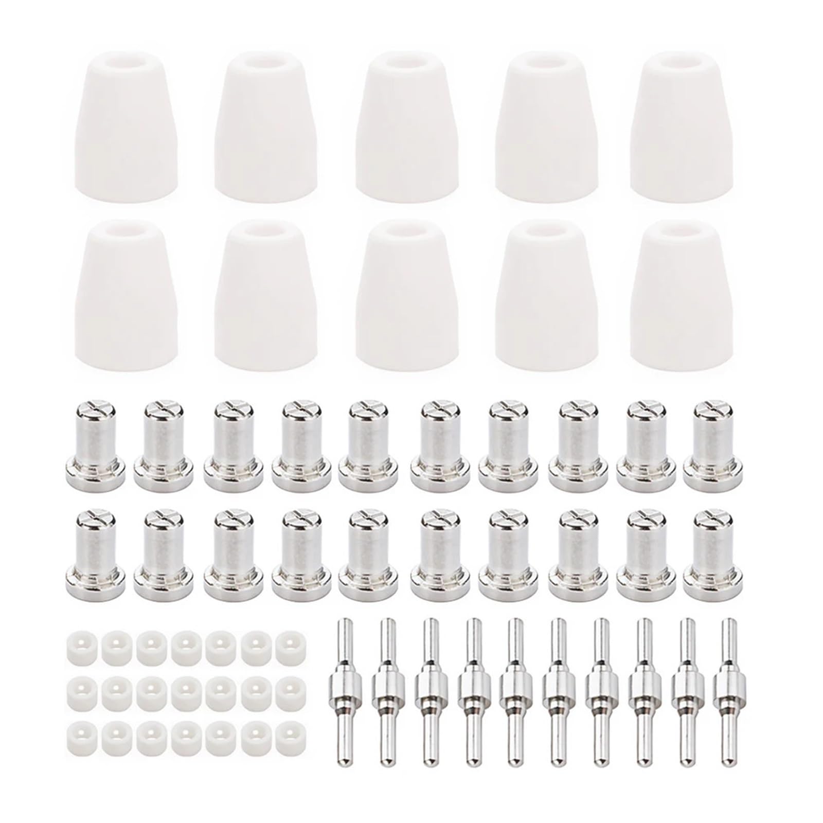 ZagYing 61 Pcs PT31 LG40 Plasma Cutter Electrode Tips Cup Nozzle Nickel Plated Consumables Kit for PT-31 CUT40 CUT50 PLC50D HYC410