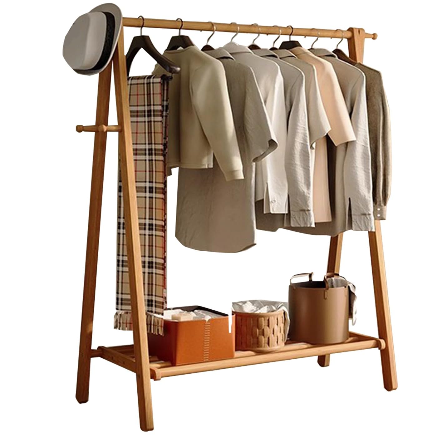 Porte-manteau en bois stable pour éviter le désordre | Dressing pliable entrée