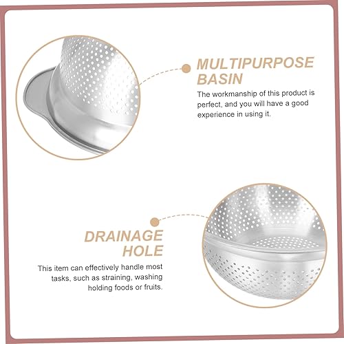 Miniatura 6 de Stainless Steel Vegetable Strainer Multi Purpose Colander for Cooking Washing Rice Fruits Capacity Design Kitchen Tool for Effortless Food