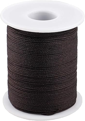 Cuerda de hilo de nailon para jardinería, pulseras trenzadas, manualidades (0.039 in-394 pies, café)