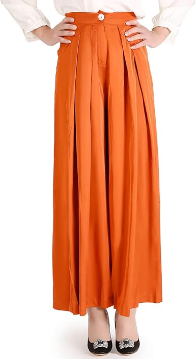 Amazon.com: Palazzo - Traje largo para mujer, color rojo óxido, cómodo,  cintura alta, plisado, sin cintura elástica, pantalón ancho de pierna, dos  bolsillos, S-2XL, Palazzo, XL : Ropa, Zapatos y Joyería