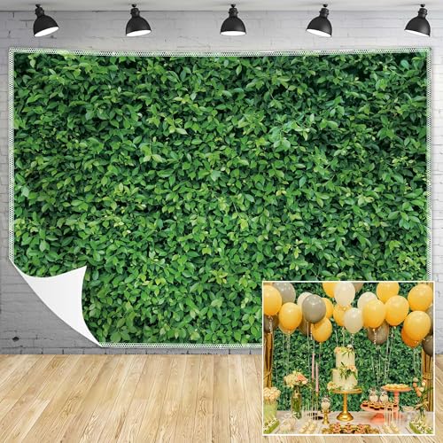 Msocio Green Leaves Backdrop - Nature Greenery Polyester Photography Background for Birthday Wedding Decor Soft Fabric Wall Banner | Baby Shower, Safari, Dinosaur Theme Photo Booth(7x5ft)