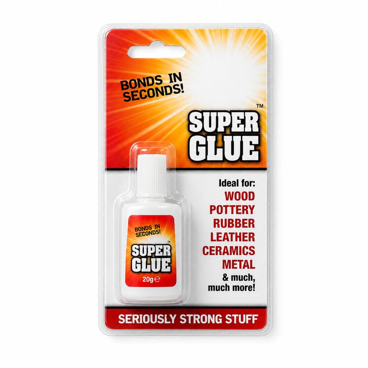 Super Glue 20g – Extra Strong Fast Dry Adhesive for Plastic, Metal, Wood, Rubber, Ceramic & DIY Repairs – Precision No-Drip Instant Bond Glue (20 G)