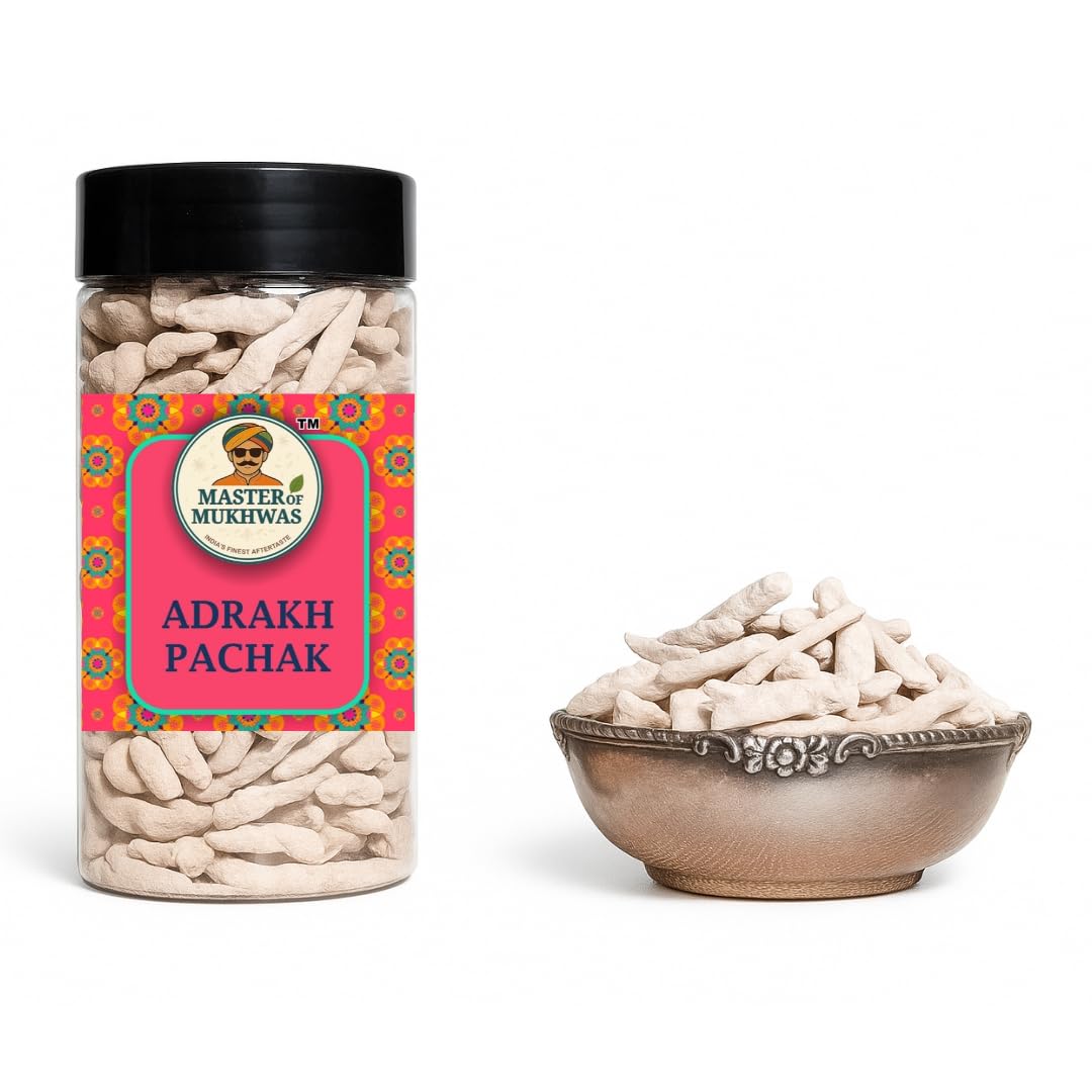 Master of Mukhwas Adrak Pachak | Relief Sore Throat Nausea Churan, Dry Ginger, Mango and Spices Blend, Ayurvedic Digestive & Mouth Freshener 180g-image-23