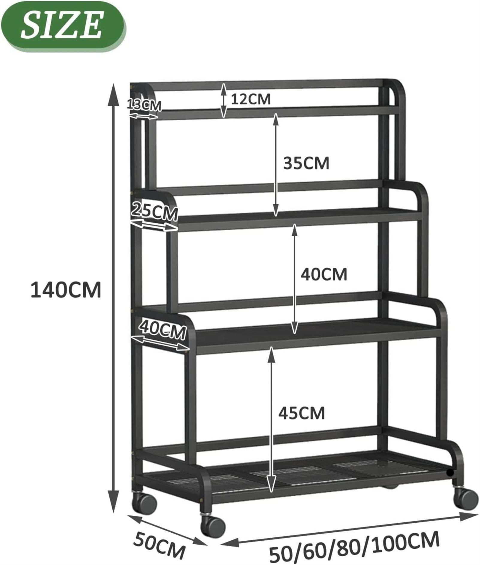 Supporto per Piante da Esterno, scaffale a Scala in Metallo a 4 Livelli, espositore per Fiori, Supporto per Piante in Ferro battuto, Ripiani angolari per Interni, per Giardino, Balcone, BIA